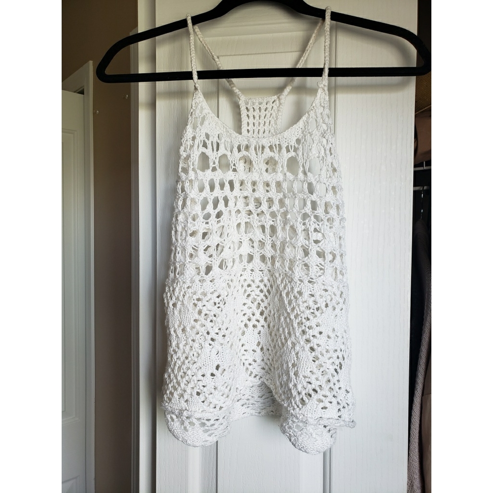 3/$30 Abercrombie White Crochet Tank